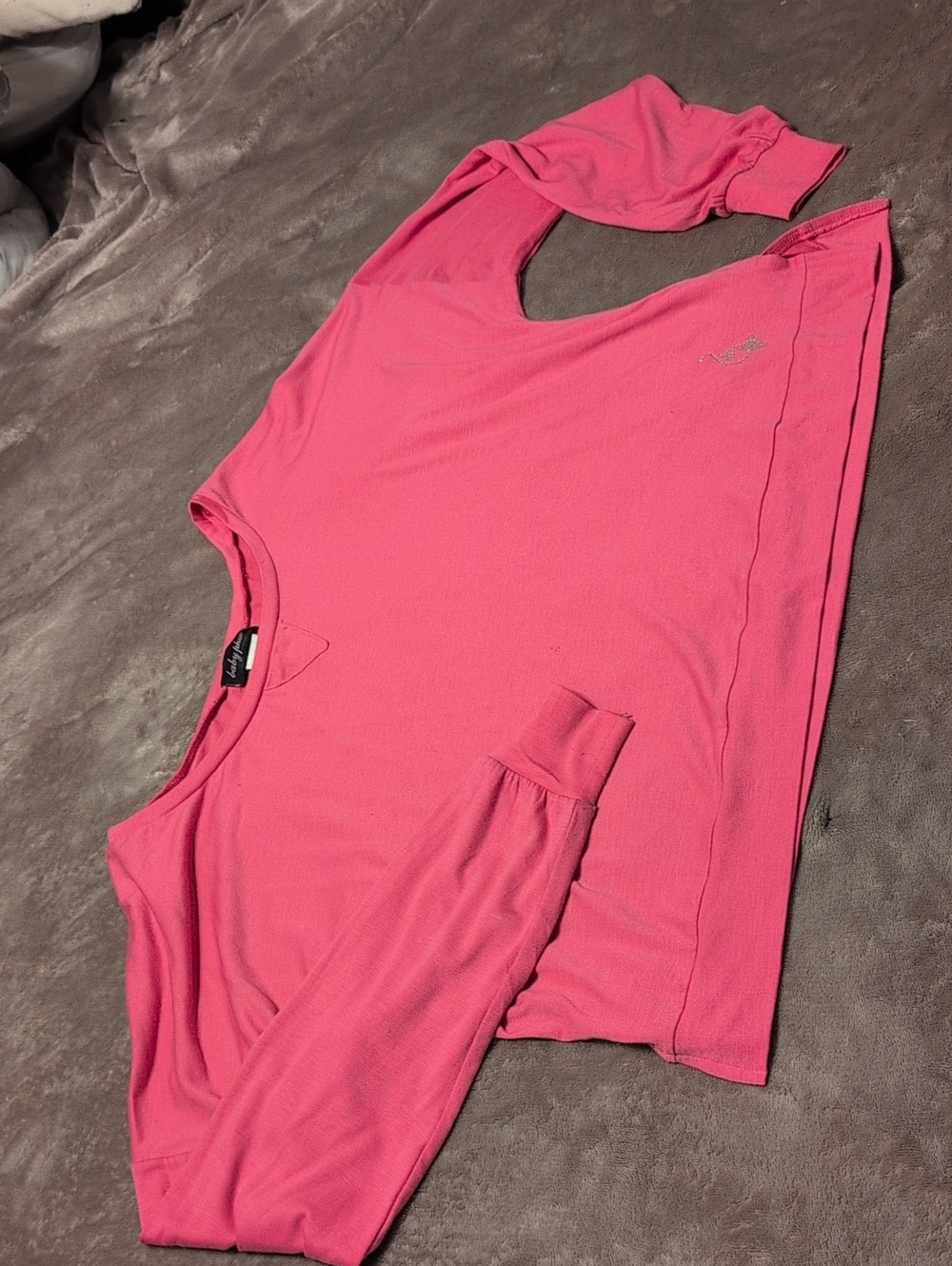Baby Phat Hot Pink Long Sleeve Scoop Neck Top